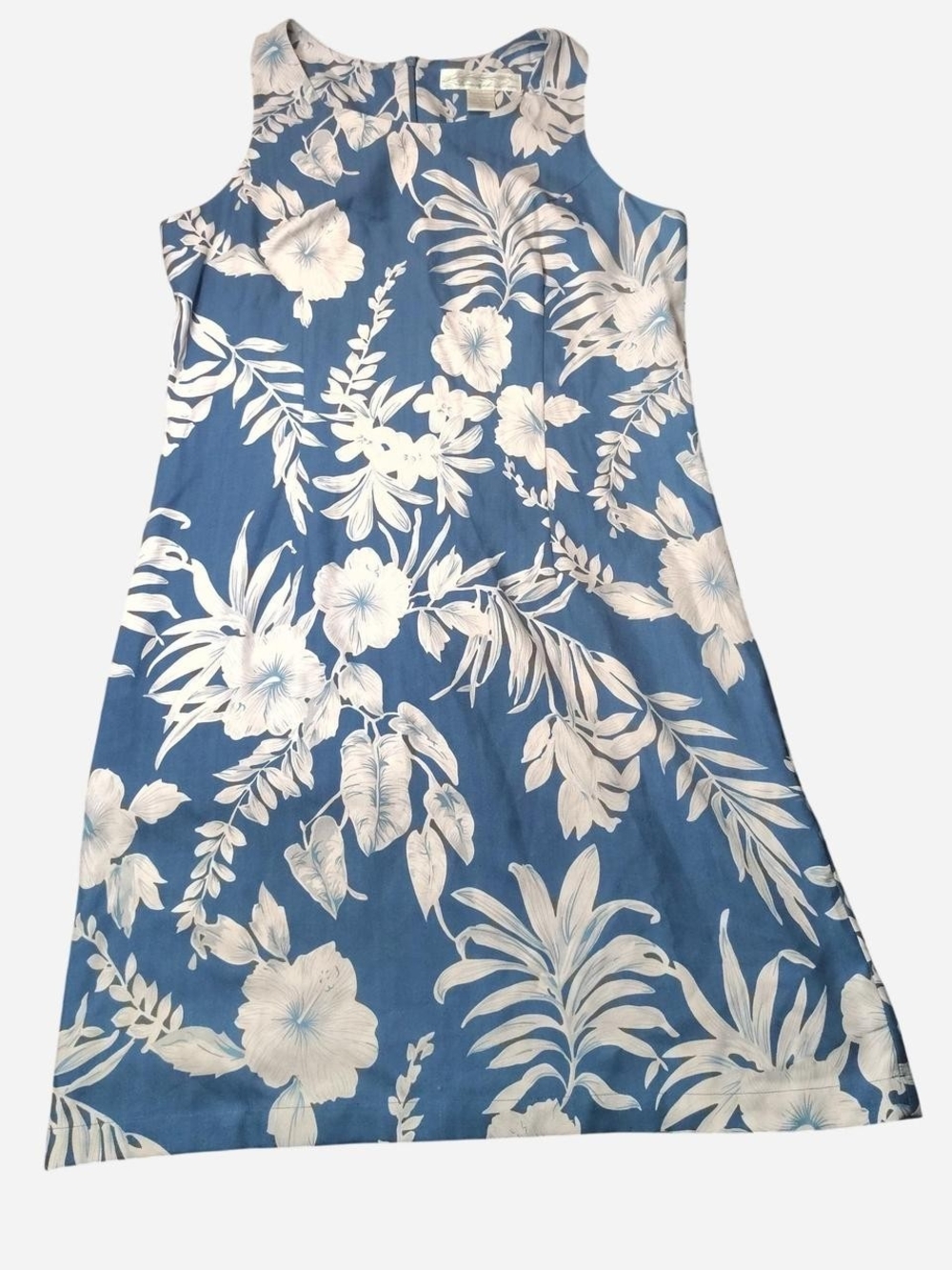 Pineapple Moon Blue & White Floral Sleeveless Dress